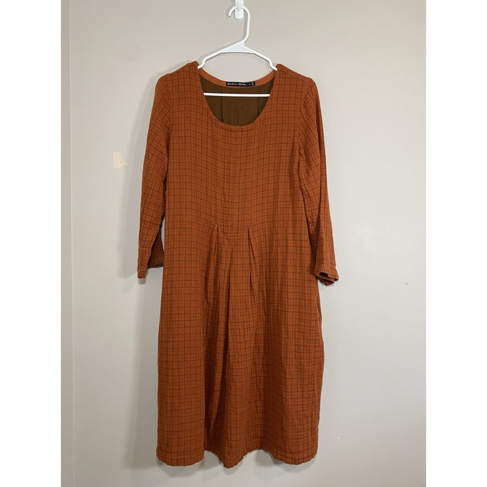 Gudrun Sjoden Rust Orange Midi Dress